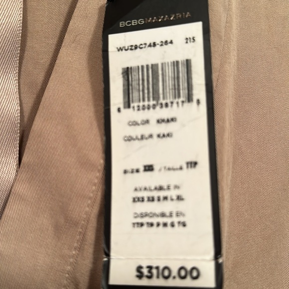 BNWT BCBG Khaki Beige Jumpsuit XXS - Picture 8 of 8
